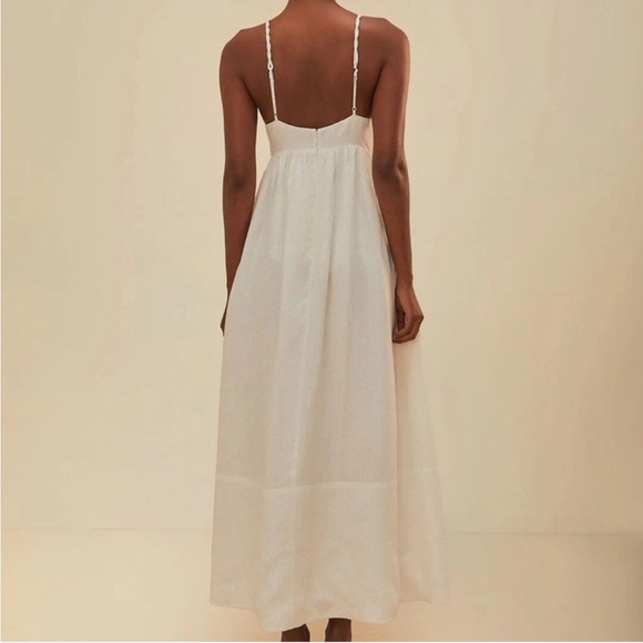 Farm Rio Coconut Embroidered Linen Maxi Dress NWT Size M Medium - Picture 4 of 4